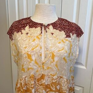 Free People Gotta Have You Mixed-Print Keyhole Top Size XS